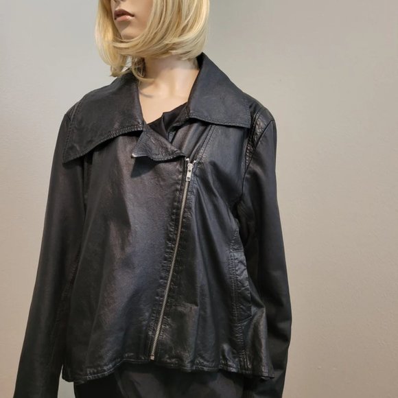 Vintage Black Jacket Genuine Leather Taylor made size XL